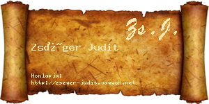 Zséger Judit névjegykártya